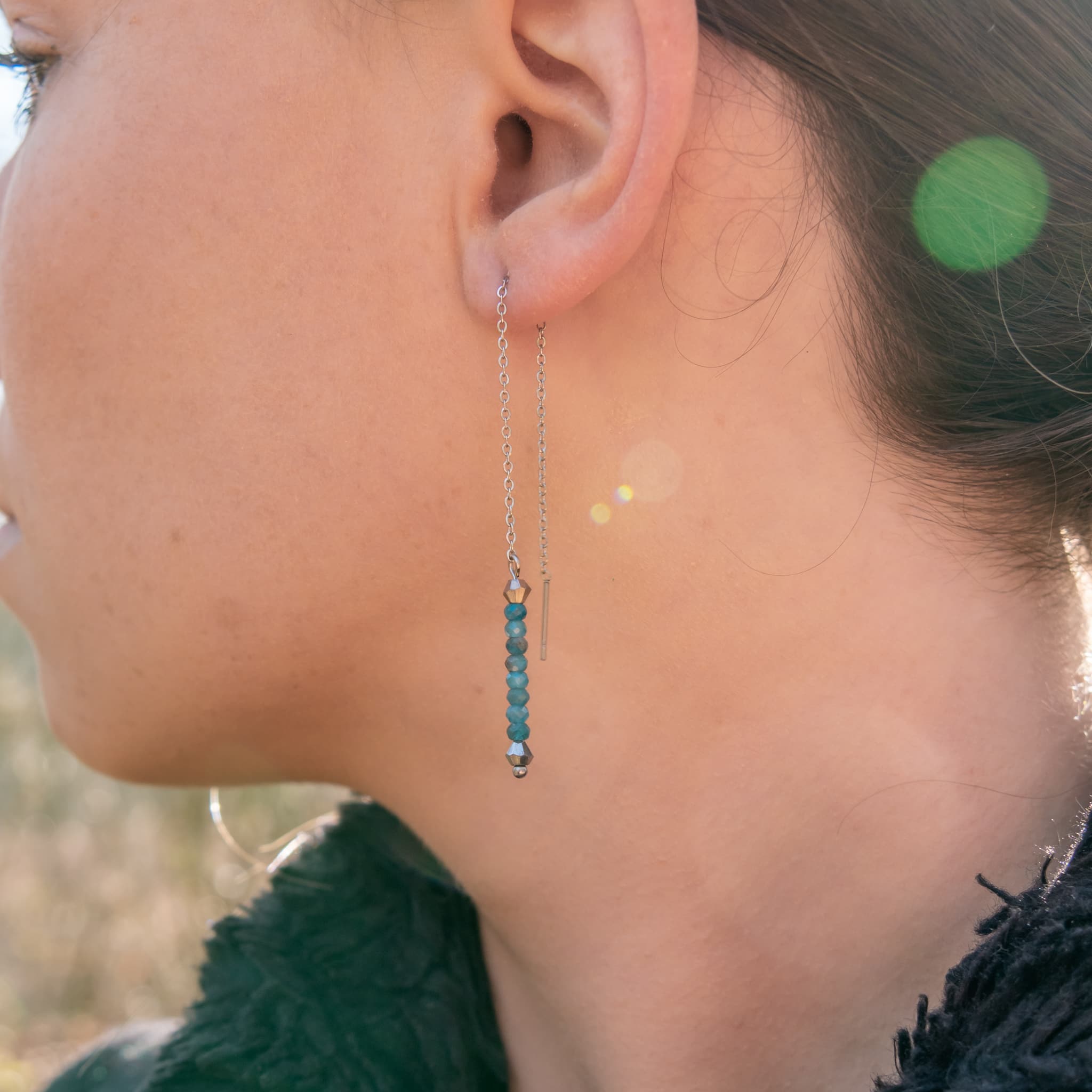 Boucles d'oreilles LUMIA en pierres Apatite - SLOYA